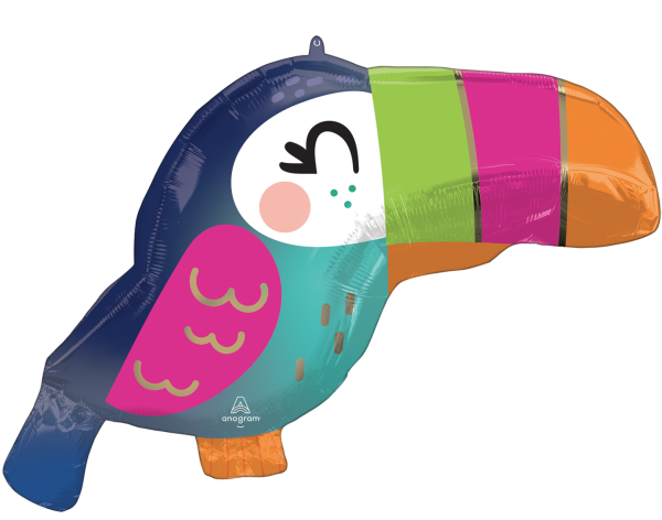 XL Folienballon Figur - Tropical Toucan, Vogel - 68cm